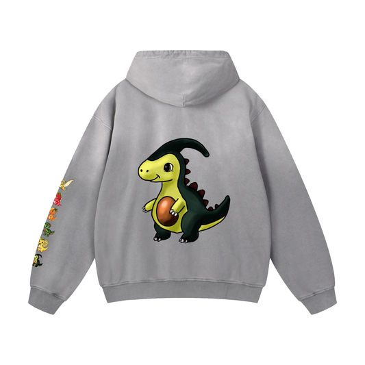 Avocadosaur Heavyweight Sunfade Oversized Hoodie